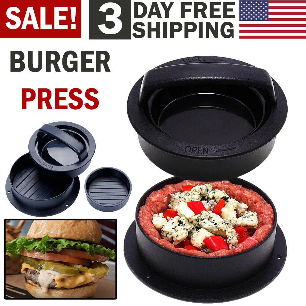 Burger Press Stuffed Patty Maker Mold Slider EASY Homemade Hamburger Making Tool - ShopNeith